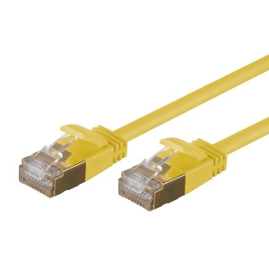 Monoprice SlimRun Cat6A Ethernet Patch Cable Network Internet Cord Rj45 Stranded Stp Pure Bare Copper Wire 36Awg 50ft Yellow - All