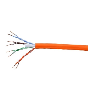 Monoprice Cat6 Ethernet Bulk Cable Network Internet Cord Solid 550Mhz Utp Cmp Plenum Pure Bare Copper Wire 23Awg 1000ft Orange - All