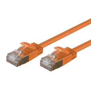 Monoprice SlimRun Cat6A Ethernet Patch Cable Network Internet Cord Rj45 Stranded Stp Pure Bare Copper Wire 36Awg 50ft Orange - All