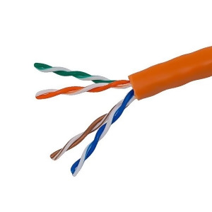 Monoprice Cat5e Ethernet Bulk Cable Network Internet Cord Stranded 350Mhz Utp Cm Pure Bare Copper Wire 24Awg No Logo 1000ft Orange - All