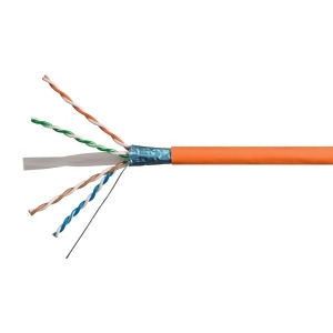 Monoprice Cat5e Ethernet Bulk Cable Network Internet Cord Solid 350Mhz Stp Cmr Riser Rated Pure Bare Copper Wire 24Awg No Logo 1000ft Orange - All