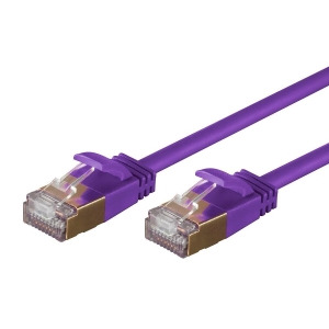 Monoprice SlimRun Cat6A Ethernet Patch Cable Network Internet Cord Rj45 Stranded Stp Pure Bare Copper Wire 36Awg 30ft Purple - All