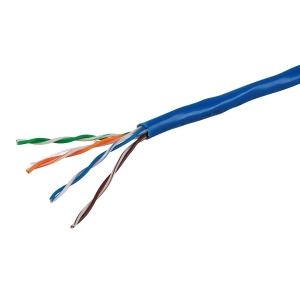 Monoprice Cat5e Ethernet Bulk Cable Network Internet Cord Solid 350Mhz Utp Cmr Riser Rated Pure Bare Copper Wire 24Awg No Logo 1000ft Blue - All