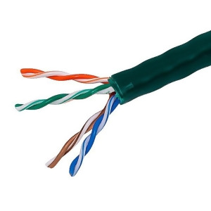 Monoprice Cat5e Ethernet Bulk Cable Network Internet Cord Solid 350Mhz Utp Cmr Riser Rated Pure Bare Copper Wire 24Awg No Logo 1000ft Green - All