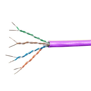 Monoprice Cat6A Ethernet Bulk Cable Network Internet Cord Solid 550Mhz Utp Cmr Riser Rated Pure Bare Copper Wire 10G 23Awg No Logo 1000ft Purple - All