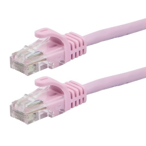 Monoprice Flexboot Cat5e Ethernet Patch Cable Network Internet Cord Rj45 Stranded 350Mhz Utp Pure Bare Copper Wire 24Awg 75ft Pink - All