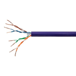 Monoprice Cat6 Ethernet Bulk Cable Network Internet Cord Solid 550Mhz Utp Cmp Plenum Pure Bare Copper Wire 23Awg 1000ft Purple - All