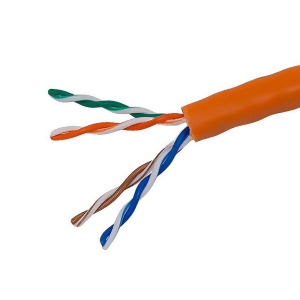 Monoprice Cat5e Ethernet Bulk Cable Network Internet Cord Solid 350Mhz Utp Cmr Riser Rated Pure Bare Copper Wire 24Awg No Logo 1000ft Orange - All
