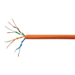 Monoprice Cat5e Ethernet Bulk Cable Network Internet Cord Stranded 350Mhz Utp Cm Pure Bare Copper Wire 24Awg 250ft Orange - All