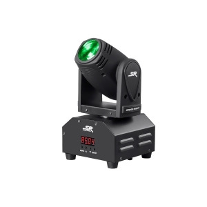 Monoprice Stage Right 10W Mini Beam Moving Head Rgbw 4-in-1 Led Sound Active Party Light With Reversible Pan and tilt controls And Built-in automated 