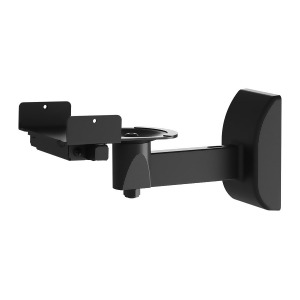 Monoprice Universal Bookshelf Speaker Mount System Black | Cable Management Pivoting Design Easy to Install Stong Sturdy - All