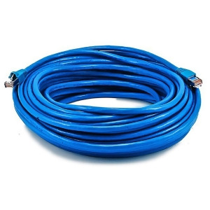 Monoprice Cat6A Ethernet Patch Cable Snagless Rj45 Stranded 550Mhz Stp Pure Bare Copper Wire 10G 26Awg 75ft Blue - All
