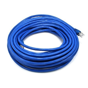 Monoprice Cat6A Ethernet Patch Cable Snagless Rj45 Stranded 550Mhz Stp Pure Bare Copper Wire 10G 26Awg 50ft Blue - All