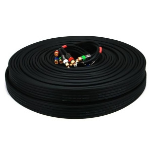 Monoprice 100ft 18Awg Cl2 Premium 5-Rca Component Video/Audio Coaxial Cable Rg-6/u Black - All