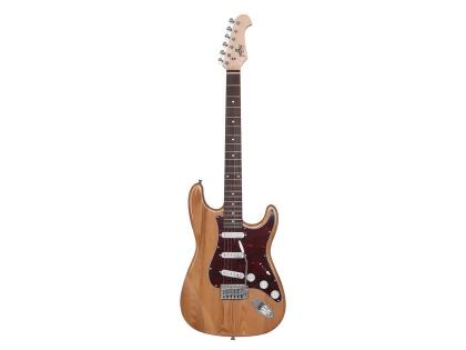 Monoprice Cali DLX Plus Solid Ash Electric Guitar - Natural, With Gig Bag, Ash Body, Maple Neck, Professionally Set-up in the US - Indio Series 