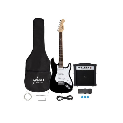 Monoprice Cali Complete Electric Guitar Package with 10W Amp and Gig Bag, Guitar Strap, and a 1/4in Guitar Cable, Ideal For Beginners - Indio Series 