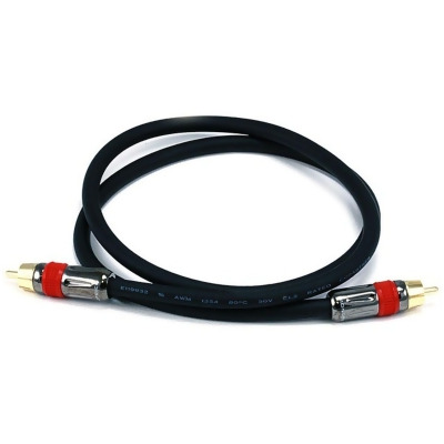 Monoprice Digital Coaxial Audio Cable - 3 Feet - Black | High Quality RG6 RCA CL2 Rated, Gold plated 