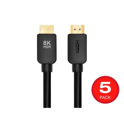Monoprice 8K Ultra High Speed HDMI Cable - 10 Feet - Black (5 Pack) 48Gbps, Compatible with Sony PlayStation 5, PlayStation 5 Digital Edition, Microsoft Xbox Series X, and Xbox Series S 