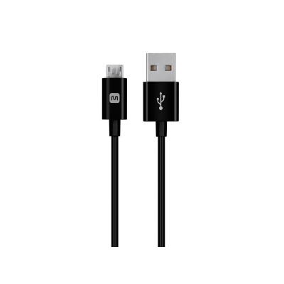 Monoprice USB-A to Micro B Cable - 0.5 Feet - Black, Polycarbonate Connector Heads, 2.4A, 22/30AWG - Select Series 