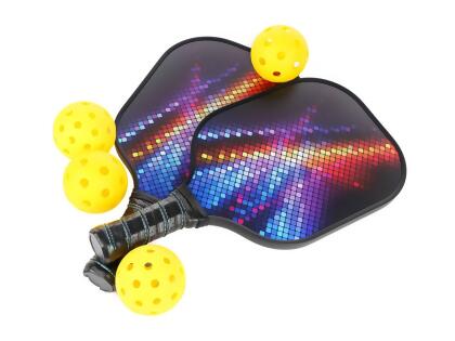 Pickleball Paddles, Set of 2 Graphite Rackets, Lightweight, Beginner to Professional, 4 Pickleballs Balls, with Portable Bag, Indoor, Outdoor, Men, Women 