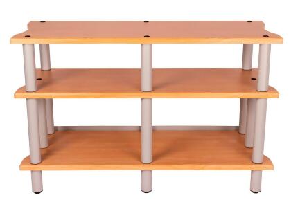 Monoprice Monolith Double-Wide 3-Tier AV Stand - Maple | 300 lbs Weight Capacity Per Shelf, Organize and Display Your AV Components, Home Theater or Entertainment System alternate image