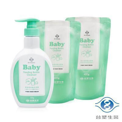 台塑生醫 嬰幼童奶瓶洗潔劑組 (500g) x 1瓶 + 補充包(400g) x 2包 