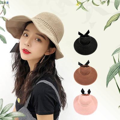 韓版百搭防曬可收捲漁夫草帽 