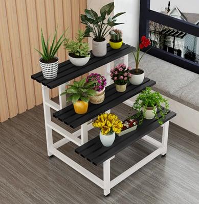 花架置物架收納架80cm 簡約花架鐵藝陽臺花架室內多層階梯式花盆架落地植物花架置物架from 松果購物at Shop Com Tw