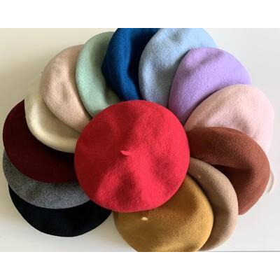 19色純羊毛尼貝蕾帽畫家帽隨便搭都很美噠帽子 