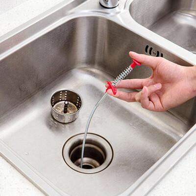 (格林)60cm 廚房水管疏通器 彈簧疏通工具 毛髮頭髮清理幫手 