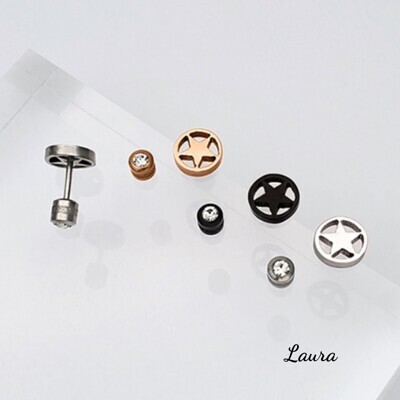 -laura- 韓版 316l全鋼鎖針-星星 抗過敏 單個價 