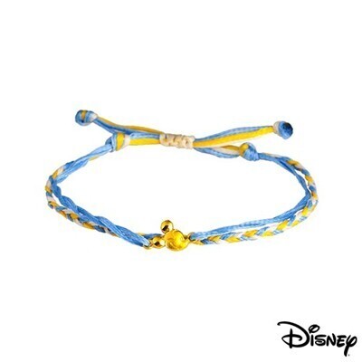 disney迪士尼系列金飾 黃金/彩色蠟繩手鍊-樂觀米奇款現貨+預購 