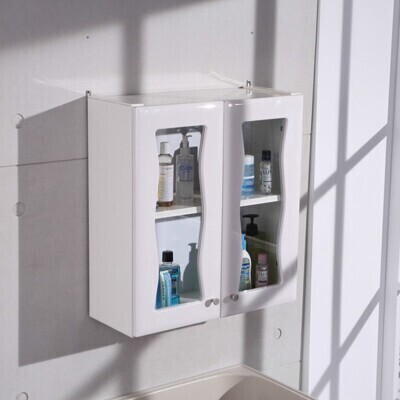 概念家居溫莎雙門塑鋼浴櫃歐式吊櫃 壁櫃 防水 櫥櫃 廚房 飾品櫃 化妝櫃 浴室專用w1008 
