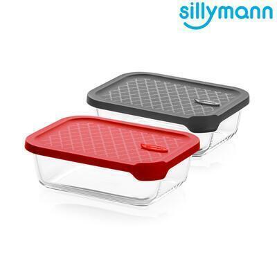 韓國sillymann 100%鉑金矽膠微波烤箱輕量玻璃保鮮盒(長方型1000ml) 