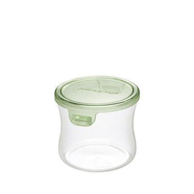 iwaki日本品牌耐熱玻璃微波罐240ml(圓型綠)4入組 