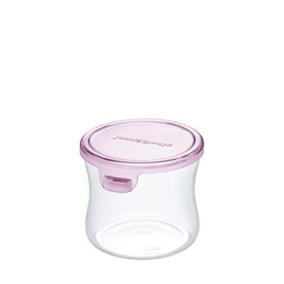 iwaki日本品牌耐熱玻璃微波罐240ml(圓型粉)4入組 
