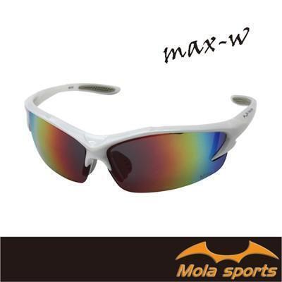 mola摩拉運動太陽眼鏡 多層彩色鍍膜鏡片 uv400 白 男女 超輕量 自行車 跑步 max_w 