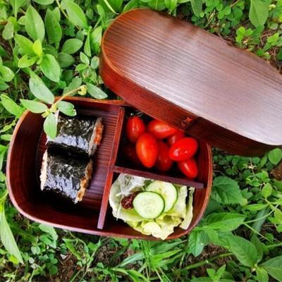 日式木質飯盒餐盒便當盒壽司盒 分格木碗菜碗菜盒 