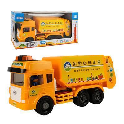 st台灣配音大型黃色環保垃圾車(台灣垃圾車音樂)(車門開附人偶)(品質佳超會跑)888便利購 
