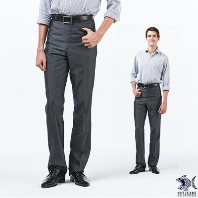 nst jeans 男羊毛西裝褲 中腰直筒 紳士灰白細點紋 390(5657) 
