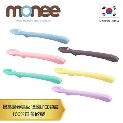韓國monee全新升級版 100%白金矽膠寶寶智慧矽膠湯匙+送原廠收納盒 (學習餐具 寶寶餐具) 