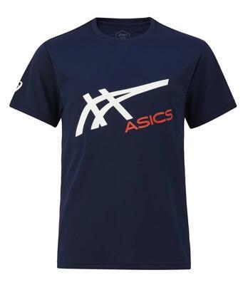 (c2) asics 亞瑟士 男女童 短袖t恤 運動上衣 吸濕排汗 親子裝2033b106-400青 