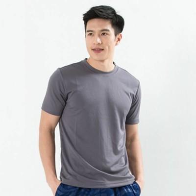 男款排汗t coolmax 吸濕快乾 機能涼感 舒適運動 灰色 