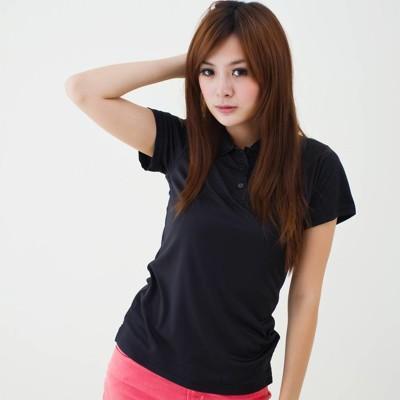 女款3m吸濕排汗polo衫 素面polo衫 黑色