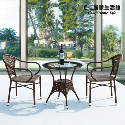 c.l居家生活館y270-1+y270-2 鋼藤休閒圓桌椅組(一桌四椅) 
