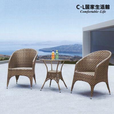 c.l居家生活館y270-1+y270-5 鋼藤休閒圓桌椅組(一桌四椅) 