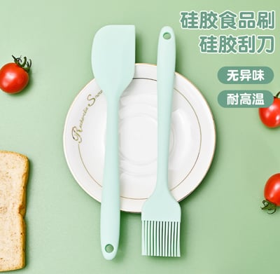 大號油刷/刮刀馬卡龍色 燒烤刷 廚房矽膠油刷 烘焙鬆餅 耐高溫燒烤刷子烘焙工具刮刀家用矽膠刷 