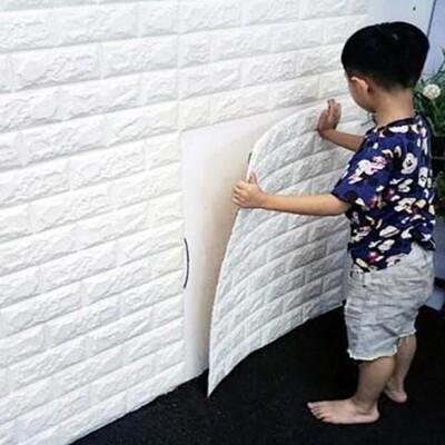 立體文化石壁紙 厚0.5cm 3d仿磚塊防水隔音牆紙牆貼 有背膠磚紋壁貼 背景牆裝飾貼 不能超取 