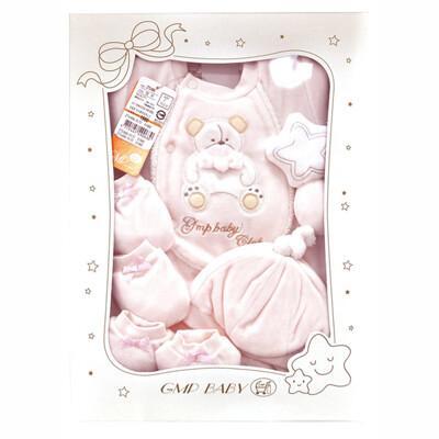 gmp baby台灣製大熊絨(粉)兩用兔裝+布偶+帽 彌月禮盒1組zt3-666-p