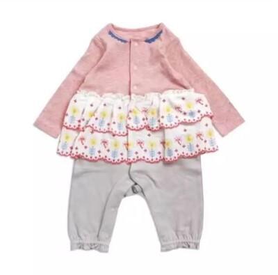 日本假兩件百褶裙寶寶連身衣 新生兒服 造型服 連身衣 兔裝 包屁衣 70-90)gd0039 